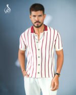 Monarch Stripe Polo - White