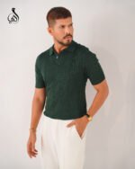 The Noble Texture Polo - Deep Forest Green - Image 4