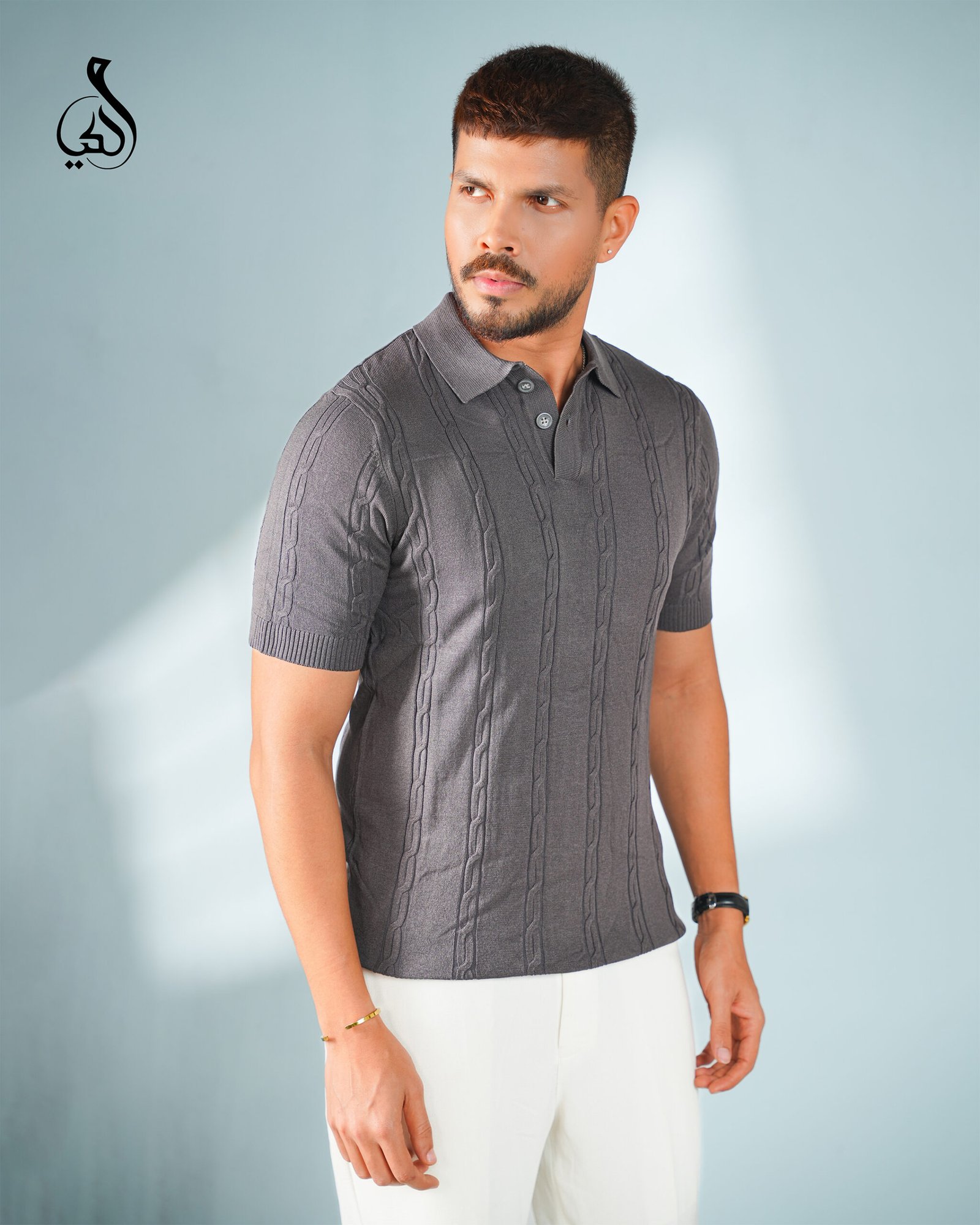 7.1 The Noble Texture Polo - Charcoal Gray - Image 1